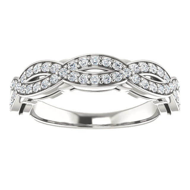 Cubic Zirconia Anniversary Ring Band, Style 04-00 (0.56 TCW Infinity Pave) - Image 6