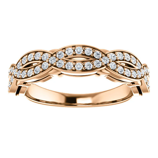 Cubic Zirconia Anniversary Ring Band, Style 04-00 (0.56 TCW Infinity Pave) - Image 7