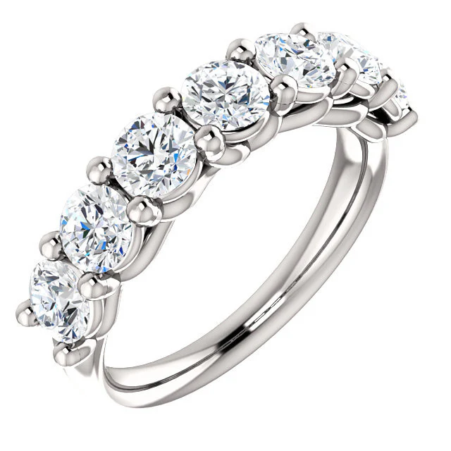 Cubic Zirconia Anniversary Ring Band, Style 05-33 (Customizable Round Prong) - Image 3