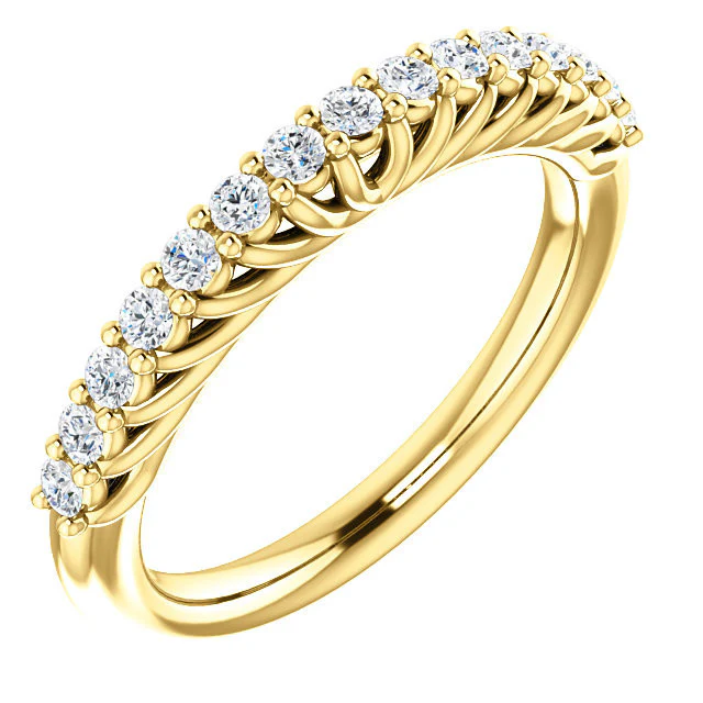 Cubic Zirconia Anniversary Ring Band, Style 05-33 (Customizable Round Prong) - Image 4