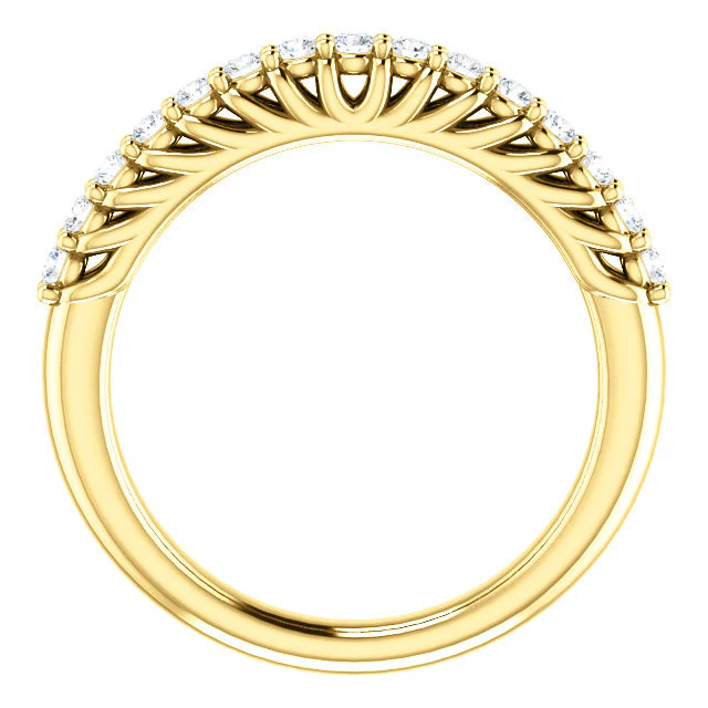 Cubic Zirconia Anniversary Ring Band, Style 05-33 (Customizable Round Prong) - Image 6