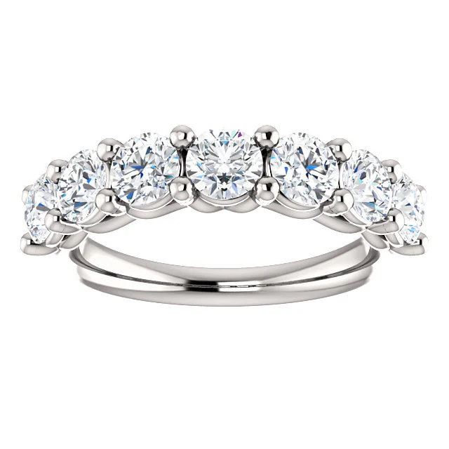 Cubic Zirconia Anniversary Ring Band, Style 05-33 (Customizable Round Prong) - Image 7