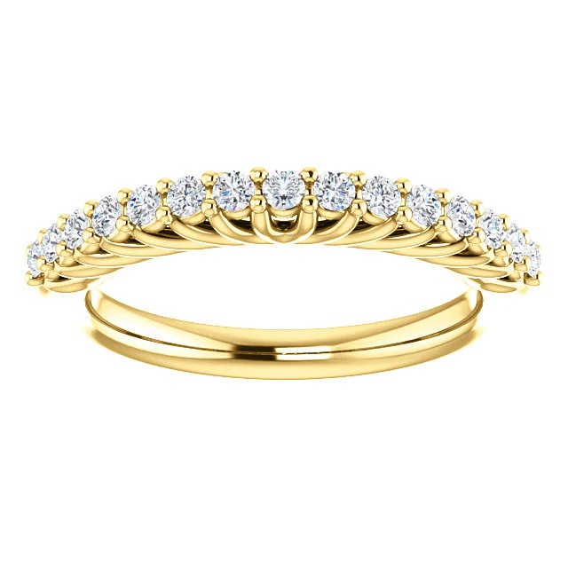 Cubic Zirconia Anniversary Ring Band, Style 05-33 (Customizable Round Prong) - Image 8