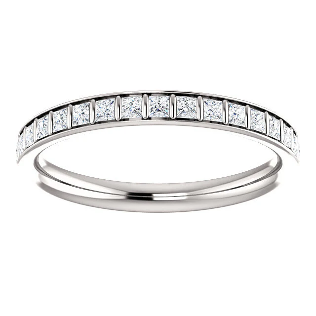 Cubic Zirconia Anniversary Ring Band, Style 04-26 (0.57 TCW Princess Channel Bar) - Image 4