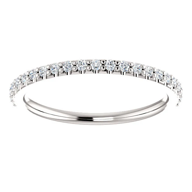 Cubic Zirconia Anniversary Ring Band, Style 122-145 (0.23 TCW Round Pave) - Image 8