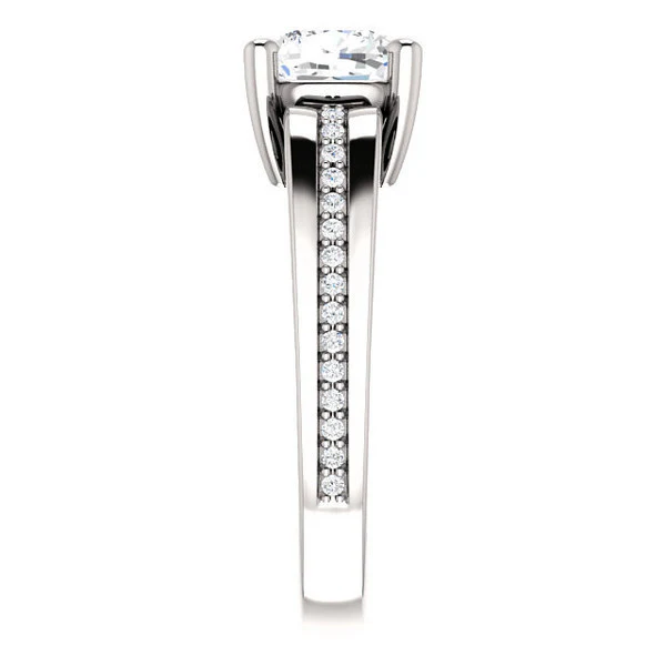 CZ Wedding Set, Style 03-92 feat The Catherine Engagement Ring (Customizable Vented Prong Accents) - Image 13