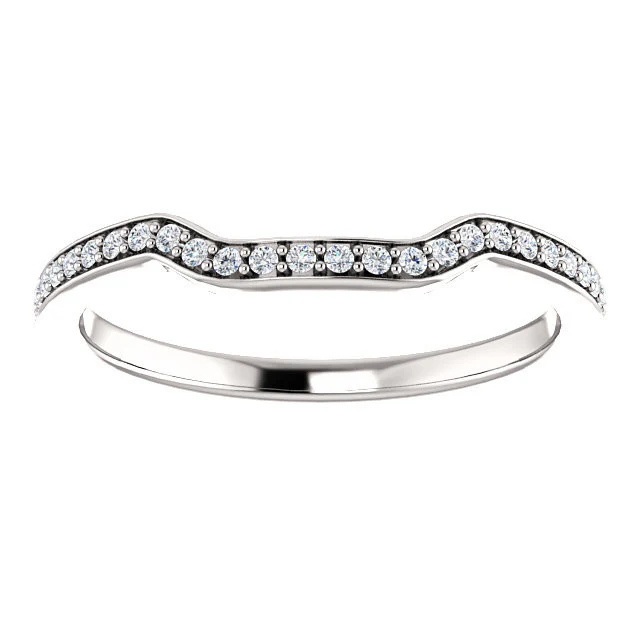 CZ Wedding Set, Style 03-92 feat The Catherine Engagement Ring (Customizable Vented Prong Accents) - Image 9