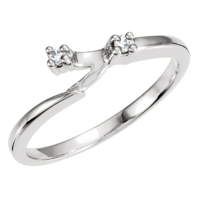 CZ Wedding Set, Style 040 feat The Julie Engagement Ring (Customizable Modern Style Solitaire with Bypass Band) - Image 3