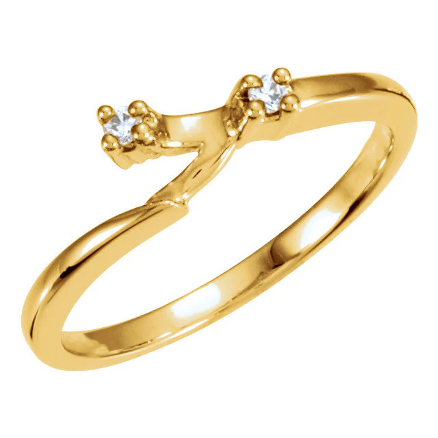 CZ Wedding Set, Style 040 feat The Julie Engagement Ring (Customizable Modern Style Solitaire with Bypass Band) - Image 5