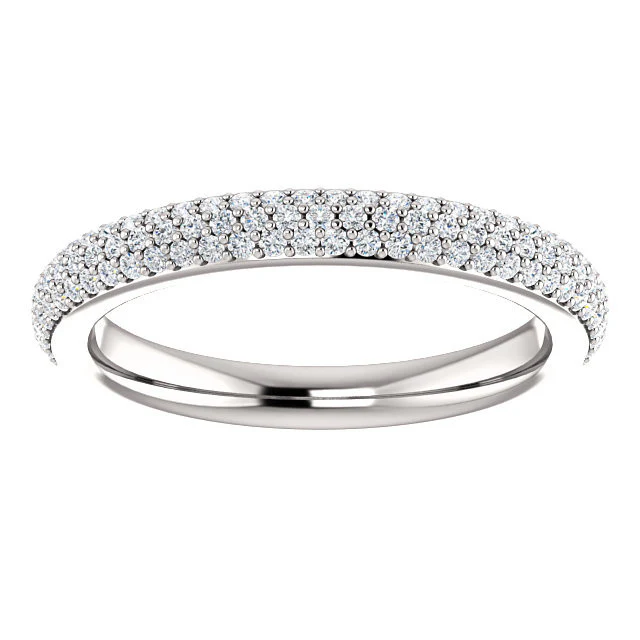 CZ Wedding Set, Style 05-24 feat The Nicole Engagement Ring (Customizable Three-Stone with Round Pave Accents) - Image 10