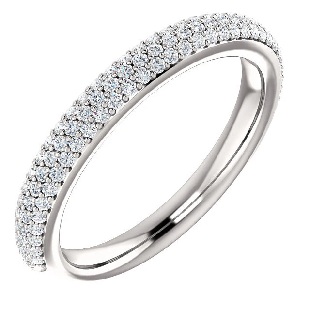 CZ Wedding Set, Style 05-24 feat The Nicole Engagement Ring (Customizable Three-Stone with Round Pave Accents) - Image 6