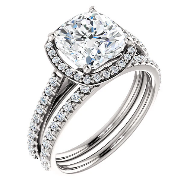 CZ Wedding Set, feat The Monique (Customizable Halo-Style) - Image 5