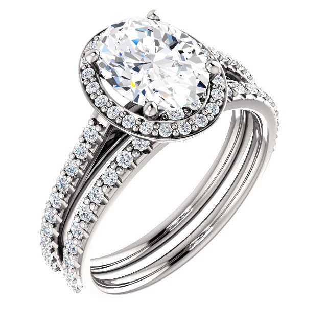 CZ Wedding Set, feat The Monique (Customizable Halo-Style) - Image 6
