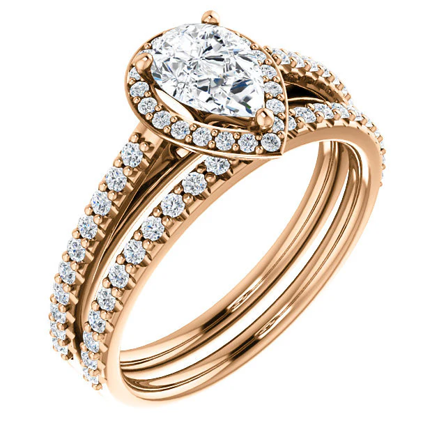 CZ Wedding Set, feat The Monique (Customizable Halo-Style) - Image 7