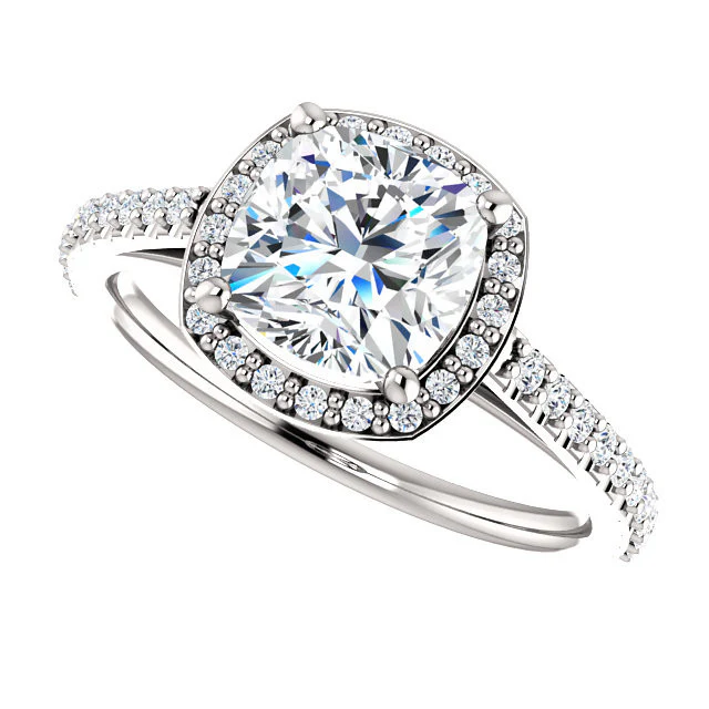 CZ Wedding Set, feat The Monique (Customizable Halo-Style) - Image 9