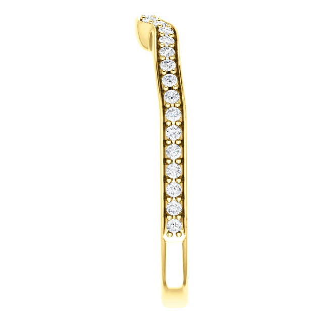CZ Wedding Set, Style 04-24 feat The Katie engagement Ring (Customizable Bar Setting with Round Prong Accents) - Image 11