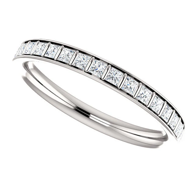 CZ Wedding Set, Style 04-30 feat The Gloria engagement ring (Customizable Princess Channel) - Image 13