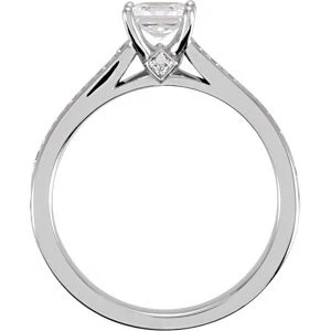CZ Wedding Set, Style 121-593 feat The Estella Engagement Ring (Customizable Center with Princess Channel) - Image 6