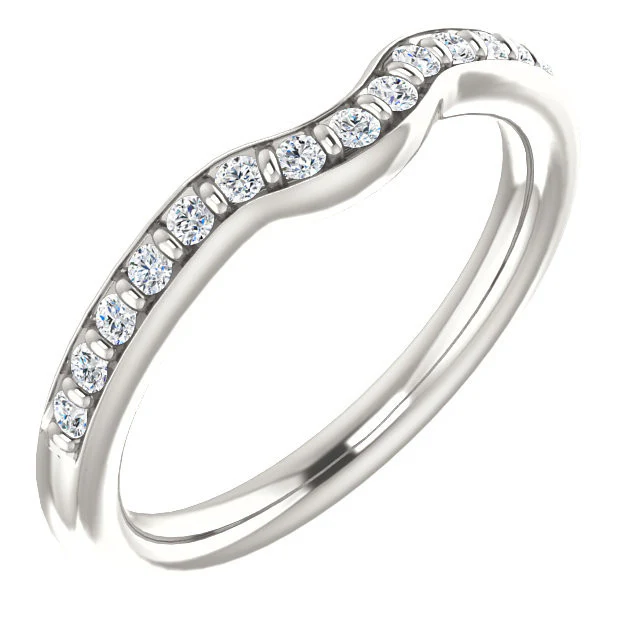 A CZ Wedding Set, Style 03-98 feat The Pamela engagement ring (Customizable with Round Bar Setting) - Image 5