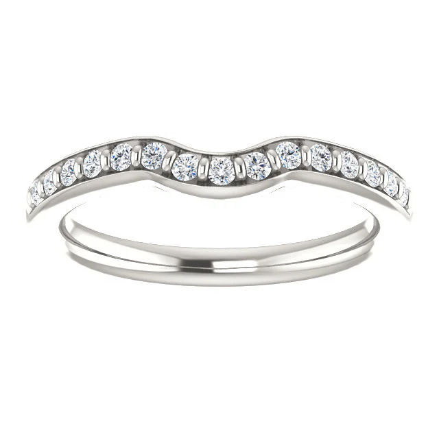A CZ Wedding Set, Style 03-98 feat The Pamela engagement ring (Customizable with Round Bar Setting) - Image 9