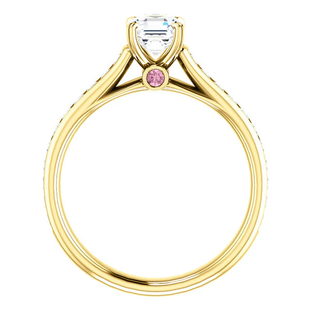 CZ Wedding Set, Style 04-64 feat The Tabitha Engagement Ring (Customizable Center with Round Channel) - Image 10