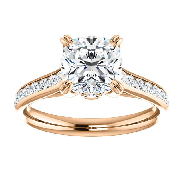 CZ Wedding Set, Style 04-64 feat The Tabitha Engagement Ring (Customizable Center with Round Channel) - Image 12