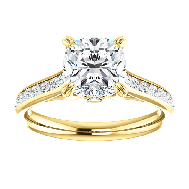 CZ Wedding Set, Style 04-64 feat The Tabitha Engagement Ring (Customizable Center with Round Channel) - Image 13