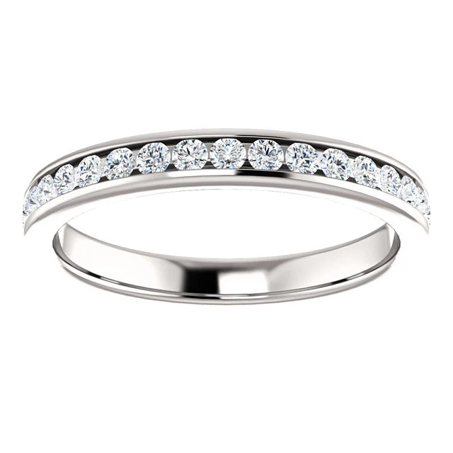 CZ Wedding Set, Style 04-64 feat The Tabitha Engagement Ring (Customizable Center with Round Channel) - Image 14