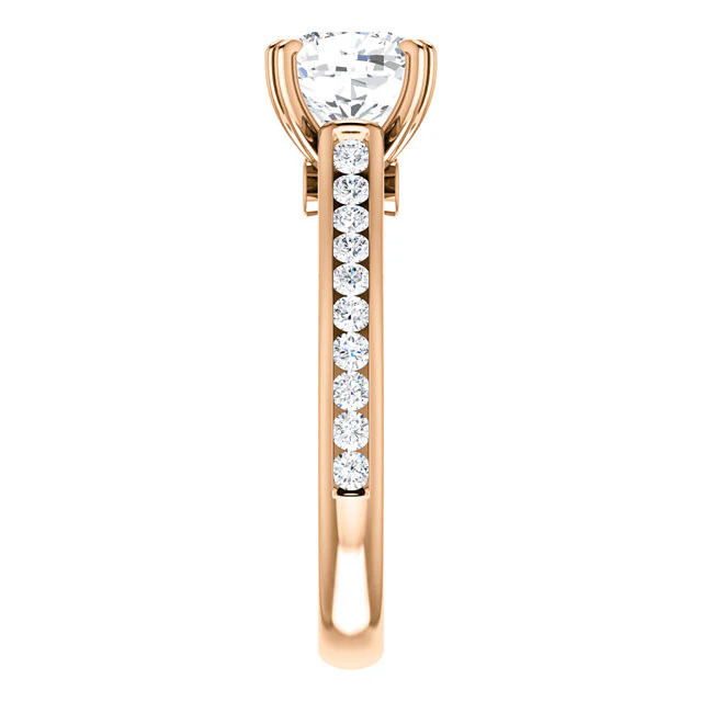 CZ Wedding Set, Style 04-64 feat The Tabitha Engagement Ring (Customizable Center with Round Channel) - Image 15