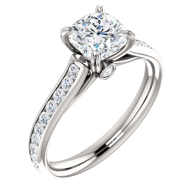 CZ Wedding Set, Style 04-64 feat The Tabitha Engagement Ring (Customizable Center with Round Channel) - Image 7