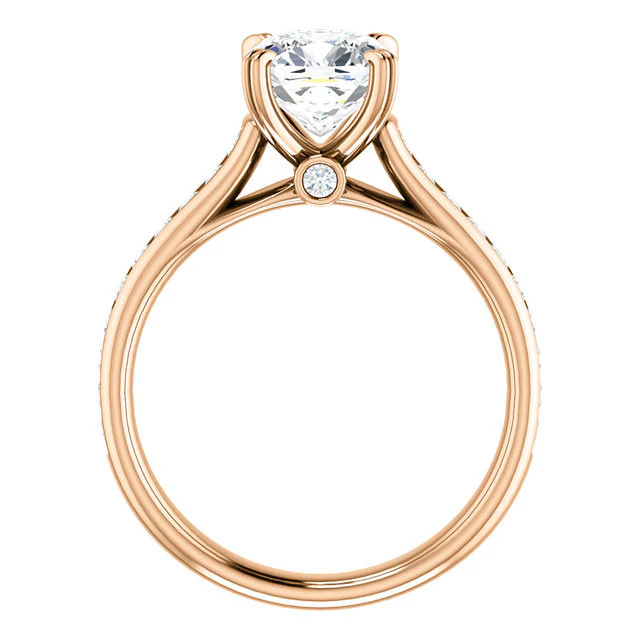 CZ Wedding Set, Style 04-64 feat The Tabitha Engagement Ring (Customizable Center with Round Channel) - Image 9