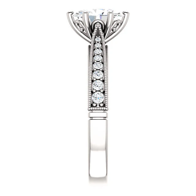 CZ Wedding Set, Style 04-50 feat The Claudia Jeanine Engagement Ring (Customizable Round Pave) - Image 10
