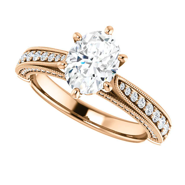CZ Wedding Set, Style 04-50 feat The Claudia Jeanine Engagement Ring (Customizable Round Pave) - Image 13