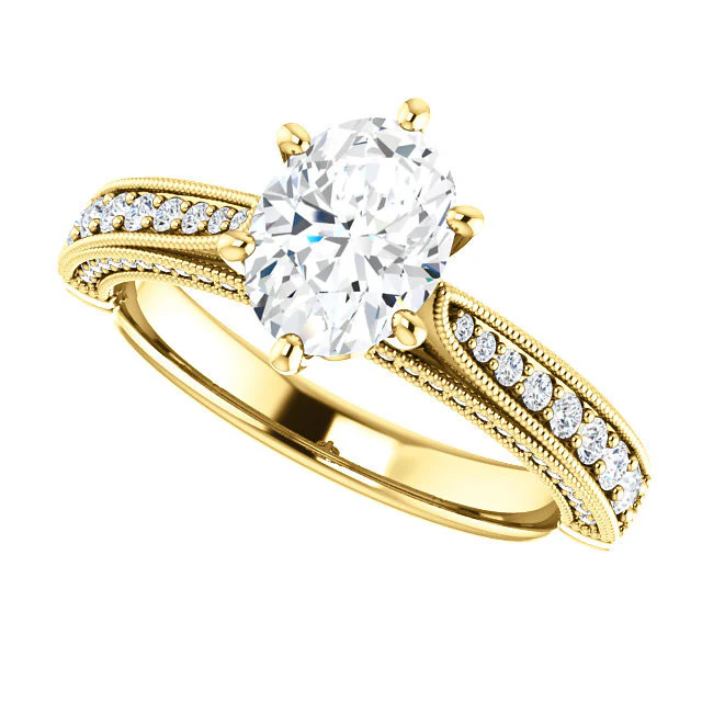 CZ Wedding Set, Style 04-50 feat The Claudia Jeanine Engagement Ring (Customizable Round Pave) - Image 14