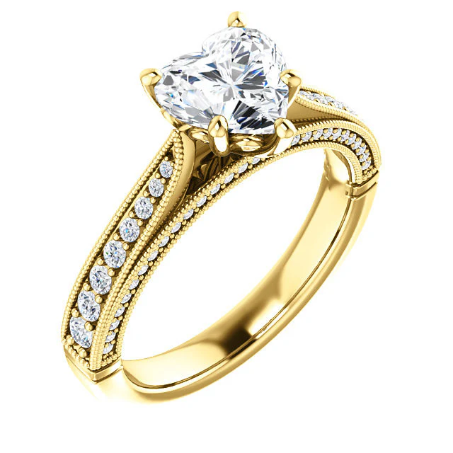 CZ Wedding Set, Style 04-50 feat The Claudia Jeanine Engagement Ring (Customizable Round Pave) - Image 16