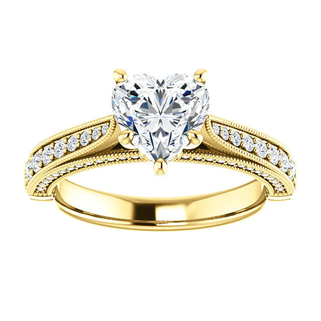 CZ Wedding Set, Style 04-50 feat The Claudia Jeanine Engagement Ring (Customizable Round Pave) - Image 18