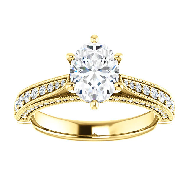 CZ Wedding Set, Style 04-50 feat The Claudia Jeanine Engagement Ring (Customizable Round Pave) - Image 19