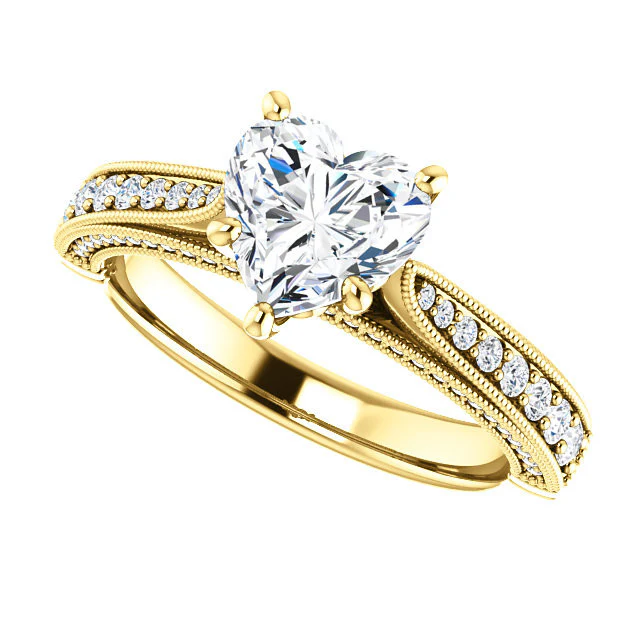 CZ Wedding Set, Style 04-50 feat The Claudia Jeanine Engagement Ring (Customizable Round Pave) - Image 20