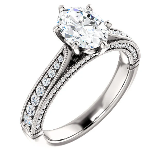CZ Wedding Set, Style 04-50 feat The Claudia Jeanine Engagement Ring (Customizable Round Pave) - Image 4