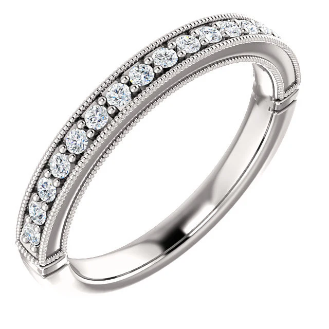 CZ Wedding Set, Style 04-50 feat The Claudia Jeanine Engagement Ring (Customizable Round Pave) - Image 5
