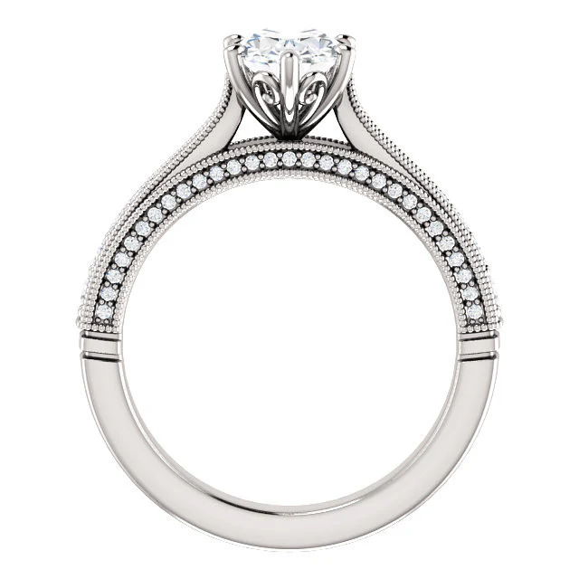 CZ Wedding Set, Style 04-50 feat The Claudia Jeanine Engagement Ring (Customizable Round Pave) - Image 6