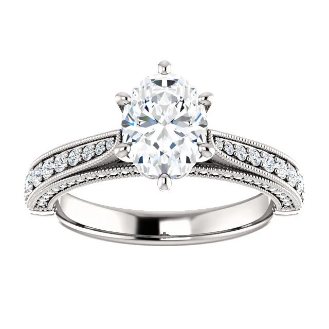 CZ Wedding Set, Style 04-50 feat The Claudia Jeanine Engagement Ring (Customizable Round Pave) - Image 8