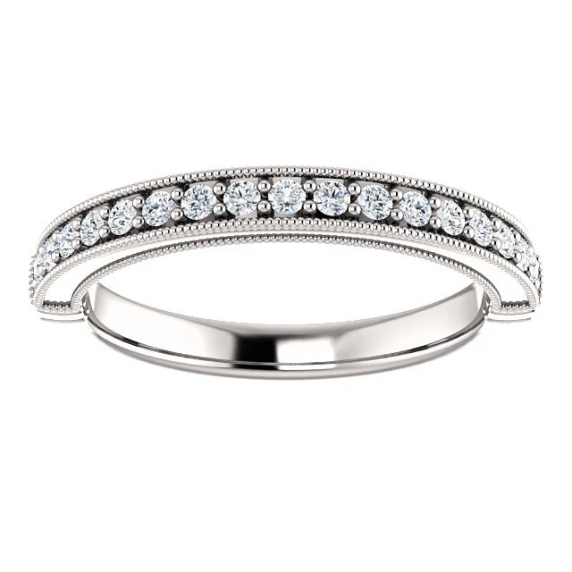 CZ Wedding Set, Style 04-50 feat The Claudia Jeanine Engagement Ring (Customizable Round Pave) - Image 9