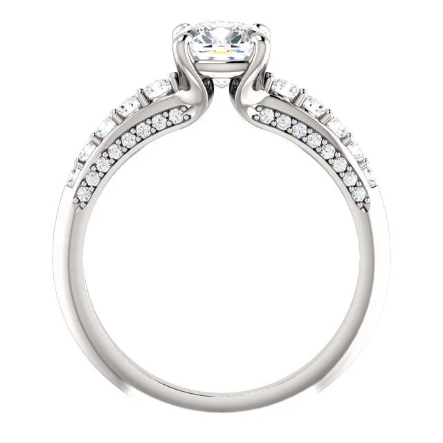 CZ Wedding Set, Style 05-37 feat The Rachelle engagement ring (Customizable Round Prong) - Image 10