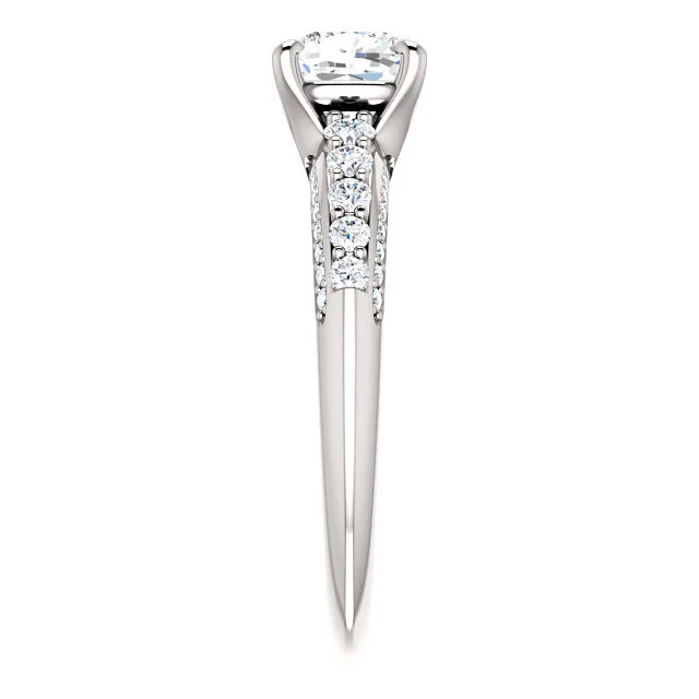 CZ Wedding Set, Style 05-37 feat The Rachelle engagement ring (Customizable Round Prong) - Image 15