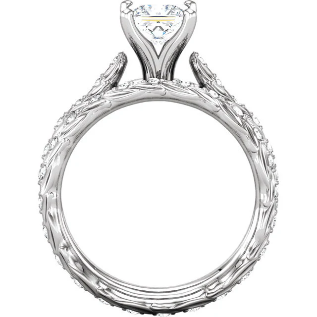 Cubic Zirconia Engagement Ring- The Kacey (1.11 Carat Butterfly-Inspired Customizable Center Setting) - Image 3