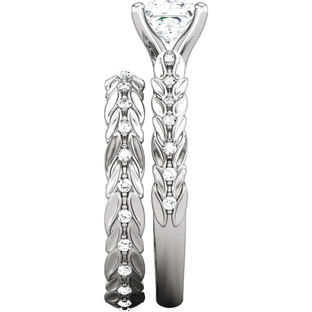Cubic Zirconia Engagement Ring- The Kacey (1.11 Carat Butterfly-Inspired Customizable Center Setting) - Image 4