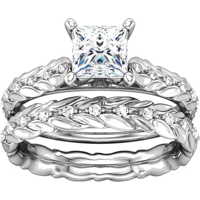 Cubic Zirconia Engagement Ring- The Kacey (1.11 Carat Butterfly-Inspired Customizable Center Setting) - Image 5