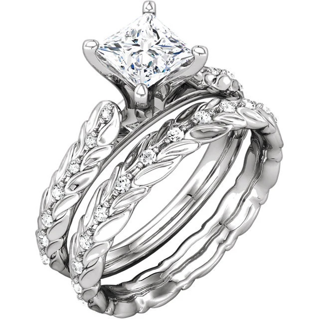 Cubic Zirconia Engagement Ring- The Kacey (1.11 Carat Butterfly-Inspired Customizable Center Setting) - Image 6