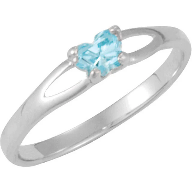 Cubic Zirconia Birthstone Ring- Customizable Butterfly Shaped CZ Birthstone Setting - Image 10
